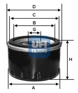 Filtru ULEI UFI 147 - 156 -  GT