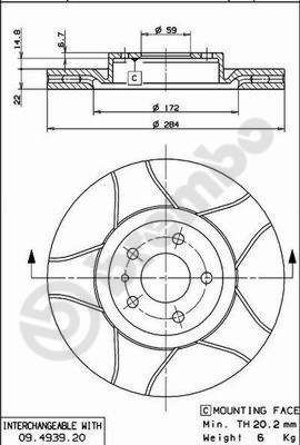 Disc frana fata BREMBO MAX- Alfa Romeo 147-156-GT