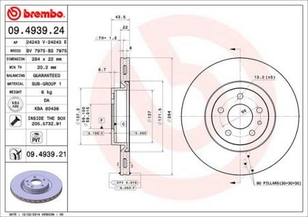 Disc frana fata BREMBO Coated-147-156