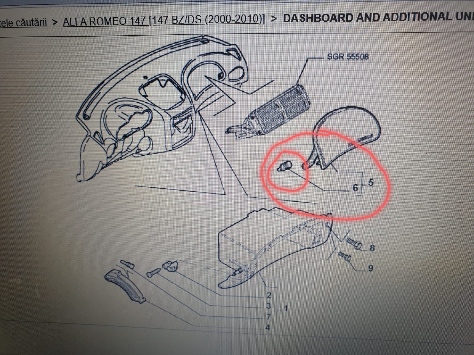 Clema capac AIRBAG pasager Alfa Romeo 147-156-GT