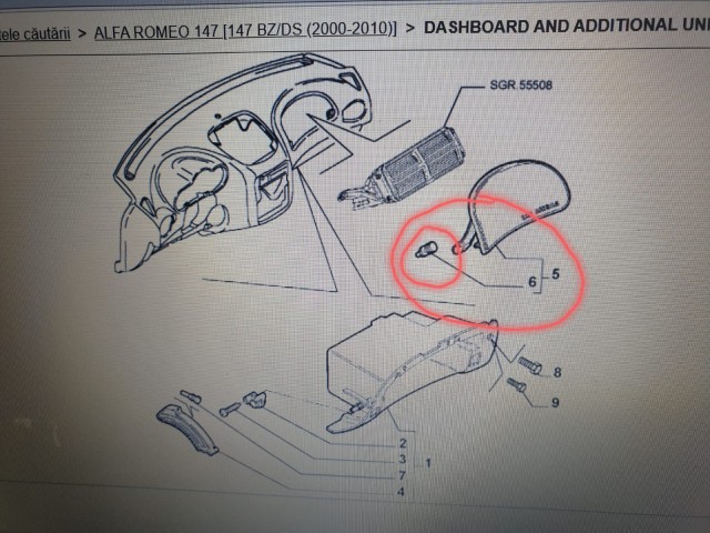 Clema capac AIRBAG pasager Alfa Romeo 147-156-GT