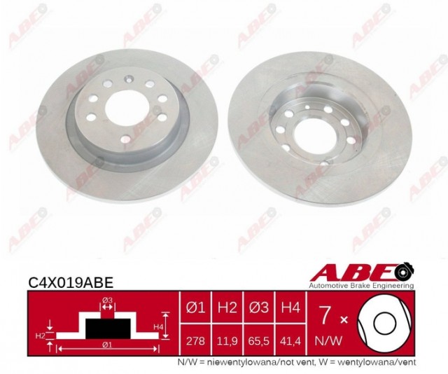 Disc frana Spate Dreapta/Stanga CHEVROLET VECTRA; FIAT CROMA; LAND ROVER RANGE ROVER SPORT; OPEL SIGNUM, VECTRA C, VECTRA C GTS; SAAB 9-3 1.6-3.2 01.01